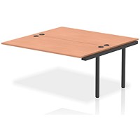 Impulse Bench B2B Ext Kit 1600 Black Frame Office Bench Desk Beech