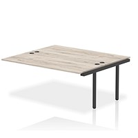 Impulse Bench B2B Ext Kit 1800 Black Frame Office Bench Desk Grey Oak