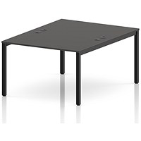Impulse Bench B2B 2 Person 1200 Black Frame Office Bench Desk Carbon Grey