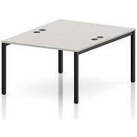 Impulse Bench B2B 2 Person 1200 Black Frame Office Bench Desk Dove Grey