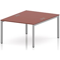Impulse Bench B2B 2 Person 1200 Silver Frame Office Bench Desk Brick Red