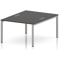 Impulse Bench B2B 2 Person 1200 Silver Frame Office Bench Desk Carbon Grey