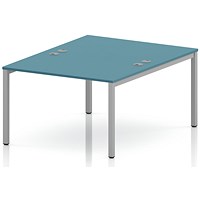 Impulse Bench B2B 2 Person 1200 Silver Frame Office Bench Desk Dark Teal