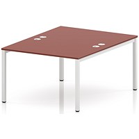 Impulse Bench B2B 2 Person 1200 White Frame Office Bench Desk Brick Red