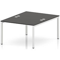 Impulse Bench B2B 2 Person 1200 White Frame Office Bench Desk Carbon Grey