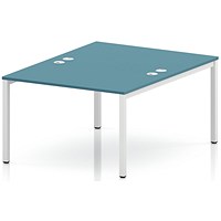 Impulse Bench B2B 2 Person 1200 White Frame Office Bench Desk Dark Teal