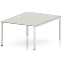 Impulse Bench B2B 2 Person 1200 White Frame Office Bench Desk Dove Grey