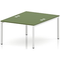 Impulse Bench B2B 2 Person 1200 White Frame Office Bench Desk Moss Green