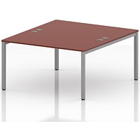 Impulse Bench B2B 2 Person 1400 Silver Frame Office Bench Desk Brick Red