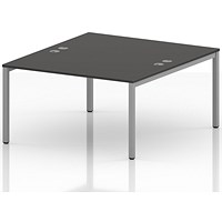 Impulse Bench B2B 2 Person 1400 Silver Frame Office Bench Desk Carbon Grey
