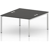 Impulse Bench B2B 2 Person 1400 White Frame Office Bench Desk Carbon Grey