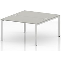 Impulse Bench B2B 2 Person 1400 White Frame Office Bench Desk Dove Grey