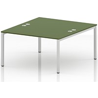 Impulse Bench B2B 2 Person 1400 White Frame Office Bench Desk Moss Green