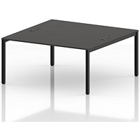 Impulse Bench B2B 2 Person 1600 Black Frame Office Bench Desk Carbon Grey