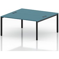 Impulse Bench B2B 2 Person 1600 Black Frame Office Bench Desk Dark Teal