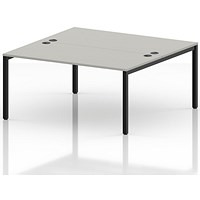 Impulse Bench B2B 2 Person 1600 Black Frame Office Bench Desk Dove Grey