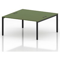 Impulse Bench B2B 2 Person 1600 Black Frame Office Bench Desk Moss Green
