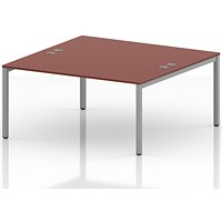 Impulse Bench B2B 2 Person 1600 Silver Frame Office Bench Desk Brick Red