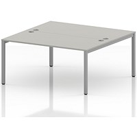 Impulse Bench B2B 2 Person 1600 Silver Frame Office Bench Desk Dove Grey