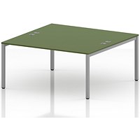 Impulse Bench B2B 2 Person 1600 Silver Frame Office Bench Desk Moss Green