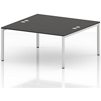 Impulse Bench B2B 2 Person 1600 White Frame Office Bench Desk Carbon Grey