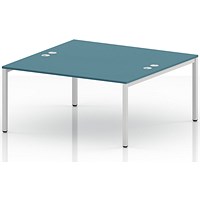 Impulse Bench B2B 2 Person 1600 White Frame Office Bench Desk Dark Teal