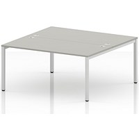 Impulse Bench B2B 2 Person 1600 White Frame Office Bench Desk Dove Grey