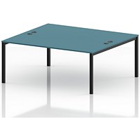 Impulse Bench B2B 2 Person 1800 Black Frame Office Bench Desk Dark Teal