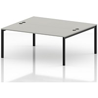 Impulse Bench B2B 2 Person 1800 Black Frame Office Bench Desk Dove Grey