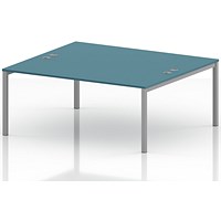 Impulse Bench B2B 2 Person 1800 Silver Frame Office Bench Desk Dark Teal