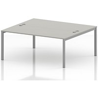Impulse Bench B2B 2 Person 1800 Silver Frame Office Bench Desk Dove Grey