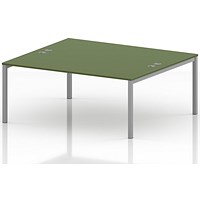 Impulse Bench B2B 2 Person 1800 Silver Frame Office Bench Desk Moss Green