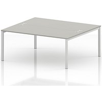 Impulse Bench B2B 2 Person 1800 White Frame Office Bench Desk Dove Grey