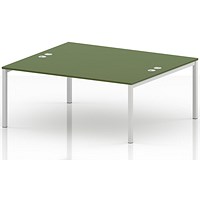 Impulse Bench B2B 2 Person 1800 White Frame Office Bench Desk Moss Green