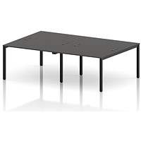 Impulse Bench B2B 4 Person 1200 Black Frame Office Bench Desk Carbon Grey