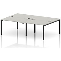 Impulse Bench B2B 4 Person 1200 Black Frame Office Bench Desk Dove Grey