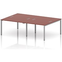 Impulse Bench B2B 4 Person 1200 Silver Frame Office Bench Desk Brick Red