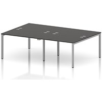 Impulse Bench B2B 4 Person 1200 Silver Frame Office Bench Desk Carbon Grey