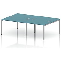Impulse Bench B2B 4 Person 1200 Silver Frame Office Bench Desk Dark Teal