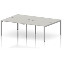 Impulse Bench B2B 4 Person 1200 Silver Frame Office Bench Desk Dove Grey