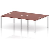 Impulse Bench B2B 4 Person 1200 White Frame Office Bench Desk Brick Red