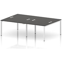 Impulse Bench B2B 4 Person 1200 White Frame Office Bench Desk Carbon Grey