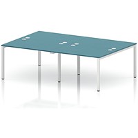 Impulse Bench B2B 4 Person 1200 White Frame Office Bench Desk Dark Teal