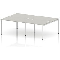Impulse Bench B2B 4 Person 1200 White Frame Office Bench Desk Dove Grey
