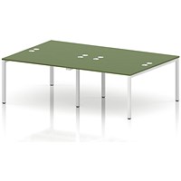 Impulse Bench B2B 4 Person 1200 White Frame Office Bench Desk Moss Green