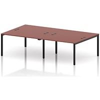 Impulse Bench B2B 4 Person 1400 Black Frame Office Bench Desk Brick Red