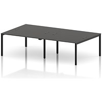 Impulse Bench B2B 4 Person 1400 Black Frame Office Bench Desk Carbon Grey