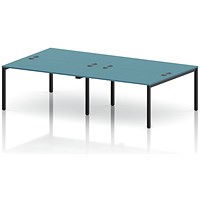 Impulse Bench B2B 4 Person 1400 Black Frame Office Bench Desk Dark Teal