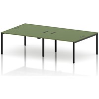 Impulse Bench B2B 4 Person 1400 Black Frame Office Bench Desk Moss Green