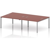 Impulse Bench B2B 4 Person 1400 Silver Frame Office Bench Desk Brick Red